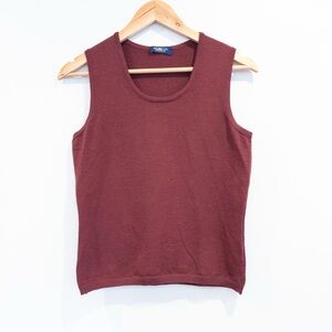 Morgan Bros Maroon Merino Wool Blend Sweater Vest Small Vintage Preppy Academia